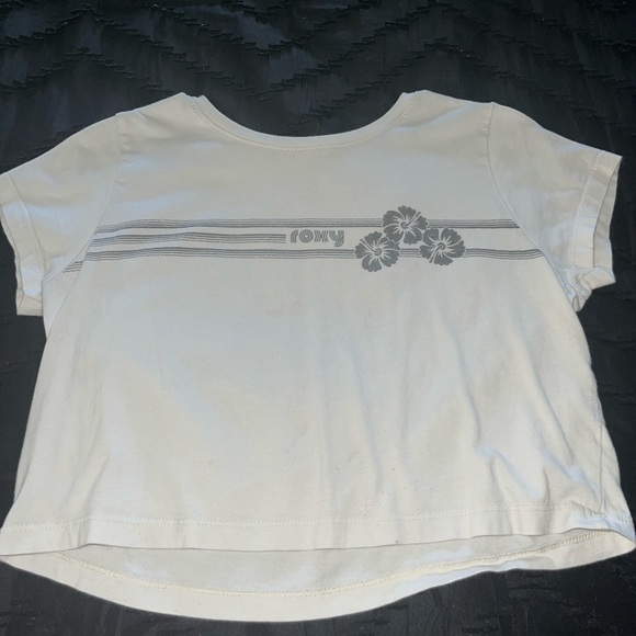 Roxy Kids Cream Tee with Floral Accents - Picture 1 of 2